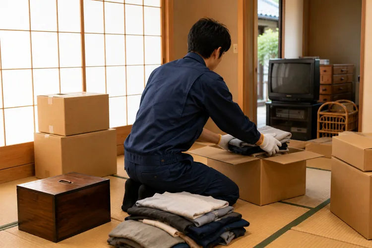 遺品整理・不用品回収の整理作業