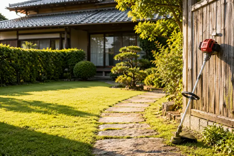 草刈り作業後の整った庭